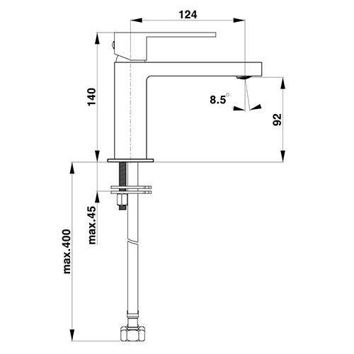 UNITAS SQ BLACK BATERIJA ZA LAVABO CRNA MAT  UH00057B 2