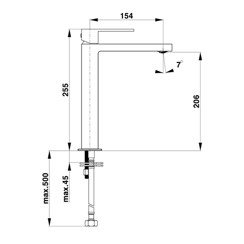 UNITAS SQ BLACK BATERIJA ZA LAVABO VISOKA CRNA MAT  UH00058B 2