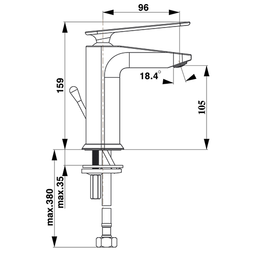 UNITAS ZEN BATERIJA ZA LAVABO  UH00077 2