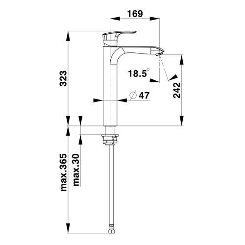 UNITAS ELITE BLACK BATERIJA ZA LAVABO VISOKA CRNA MAT  UH00089B 2