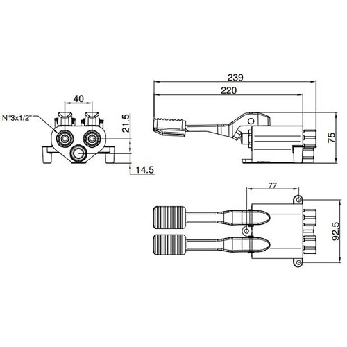 IDRAL H2O POTISNI NOŽNI MEŠAČ  02066 2