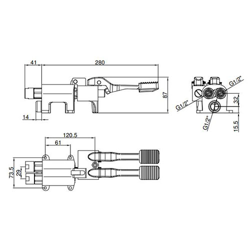 IDRAL H2O POTISNI NOŽNI PROGRESIVNI MEŠAČ  02075/1 2