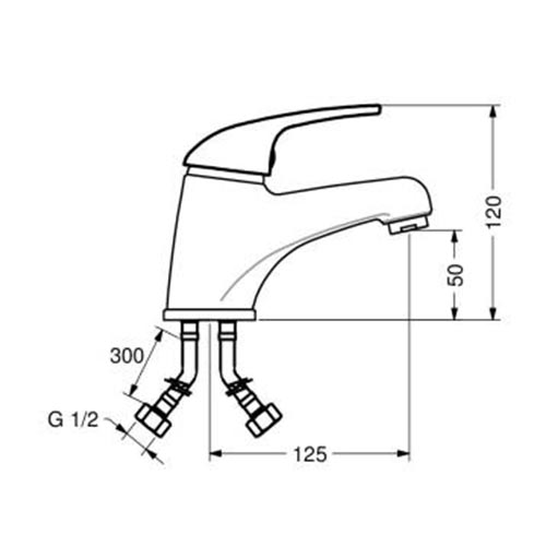 IDRAL H2O ZA LAVABO KRATKA  02475/LN 2