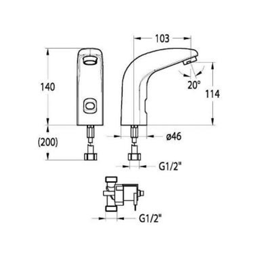 IDRAL H2O ONE SENZORSKA BATERIJA BEZ MEŠAČA  02511/RPM 2