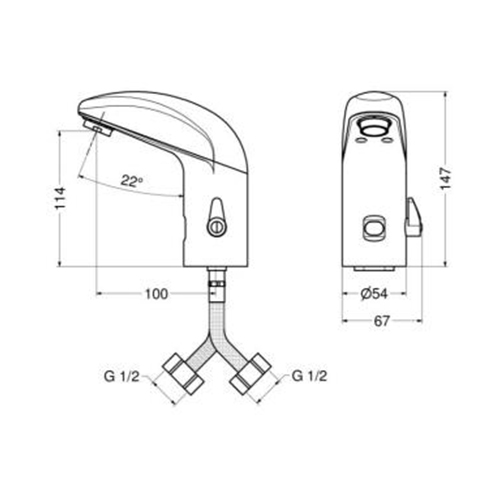 IDRAL H2O ONE SENZORSKA BATERIJA SA MEŠAČEM  02512/R 2