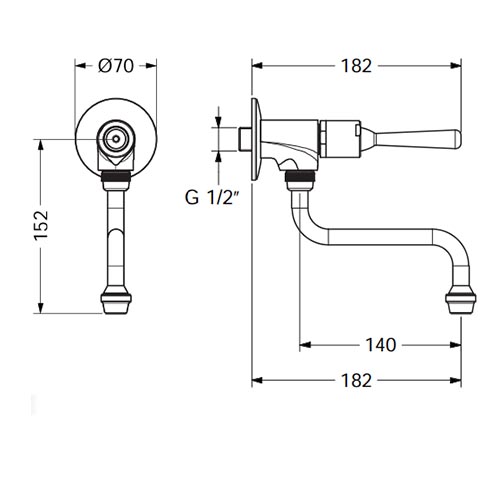 IDRAL H2O CLASSIC POTISNA ZIDNA ANTI-VANDAL  08016A 2