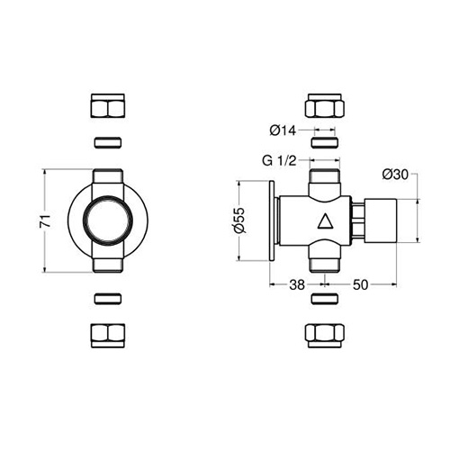 IDRAL H2O MODERN POTISNI VENTIL ANTI-VANDAL  08530/E 2