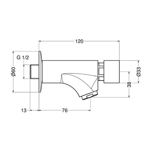 IDRAL H2O MODERN POTISNA ZIDNA ANTI-VANDAL  08500F 2