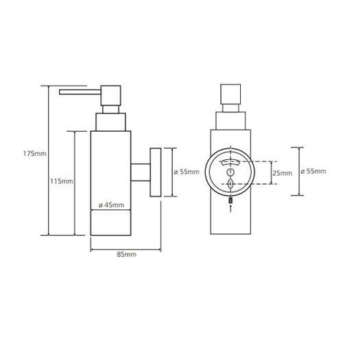 BEMETA OMEGA DOZATOR ZA TEČNI SAPUN 150ml HROM VISOK SJAJ  104109012 2