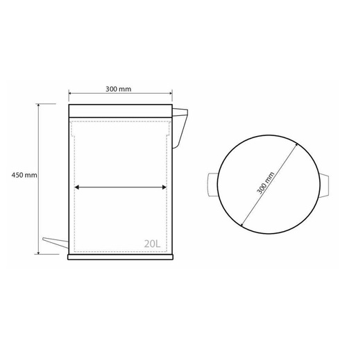 BEMETA KANTA ZA OTPATKE 20L INOX SA PEDALOM  104315082 2