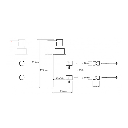 BEMETA OMEGA DOZATOR ZA TEČNI SAPUN 150ml ZIDNI HROM VISOK SJAJ  104609172 2