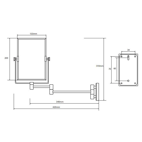 BEMETA OGLEDALO 155X200 ZIDNO HROM VISOK SJAJ  112201612E 2