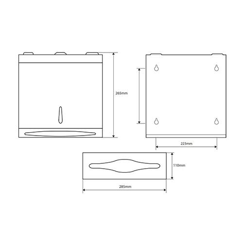 BEMETA DISPENZER UBRUSA 265mm INOX MAT  113103035 2