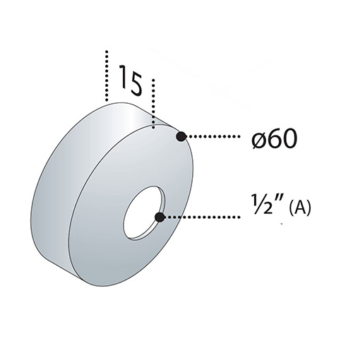 TEA ROZETNA 1/2" Ø60 15mm  118.330.2 1