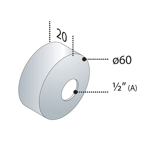 TEA ROZETNA 1/2" Ø60 20mm  118.340.2 1