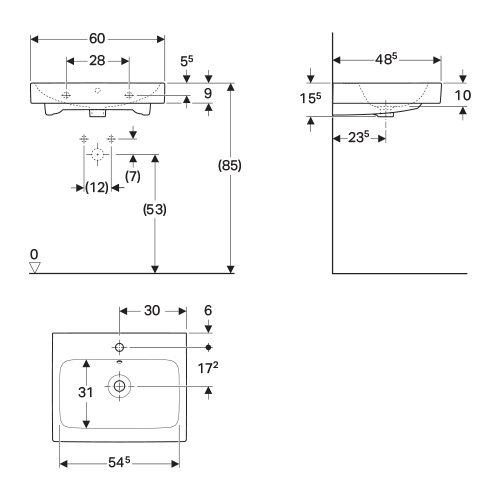 GEBERIT ICON LAVABO 600x485  124060000 3