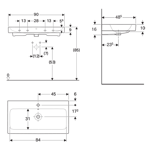 GEBERIT ICON LAVABO 900x485  124090000 4