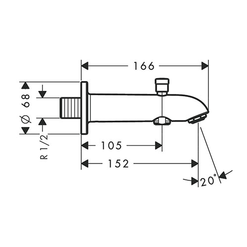 HANSGROHE IZLIV SA PREBACIVAČEM 152 mm  13423000 2