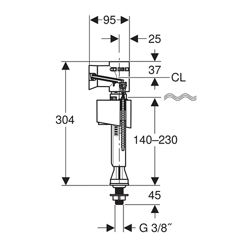 GEBERIT PLOVAK 3/8" VERTIKALNI  136.727.00.1 2