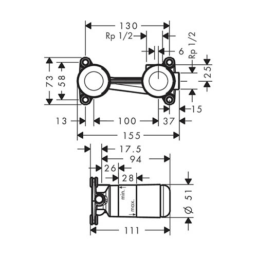 HANSGROHE BASIC SET ZA ZIDNU BATERIJU  13622180 2