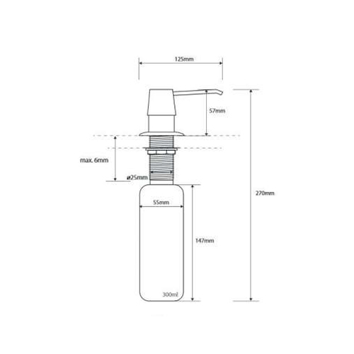 BEMETA DOZATOR ZA TEČNI SAPUN UGRADNI INOX MAT  152109125 2