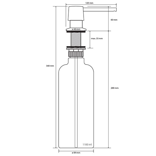 BEMETA DOZATOR ZA TEČNI SAPUN UGRADNI 1100 ml SJAJ  152109142 2