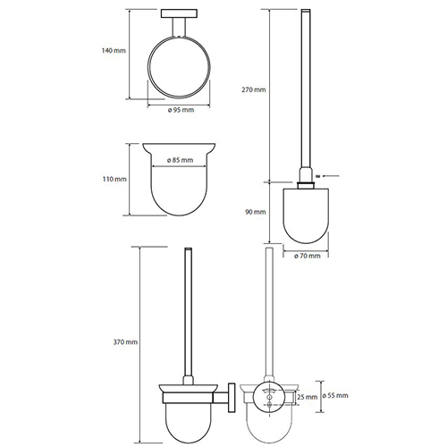 BEMETA AMBER WC ČETKA ZID  155113017 3