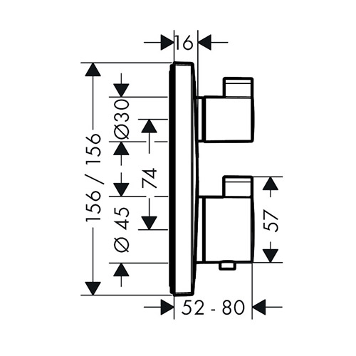 HANSGROHE ECOSTAT SQUARE TERMOSTATSKA SA 2 FUNKCIJE  15714000 2