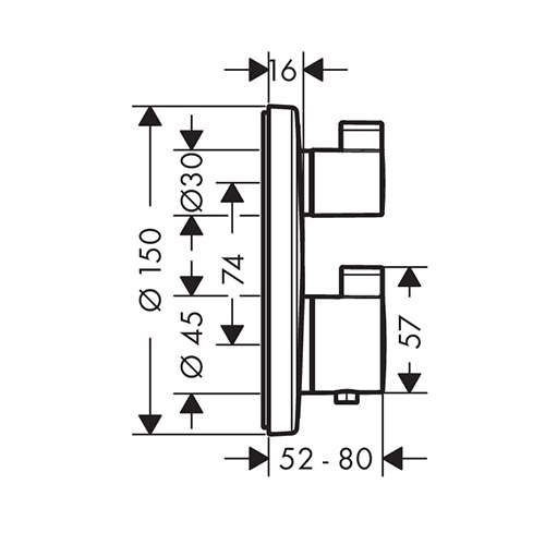 HANSGROHE ECOSTAT S MEŠAČ TERMOSTATSKI  15758000 2