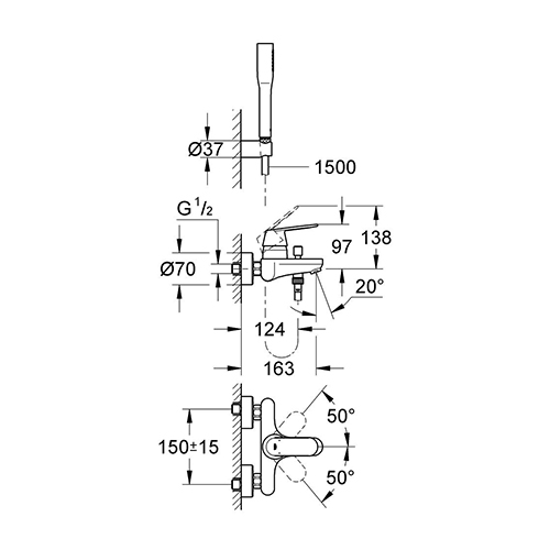 GROHE EUROSMART COSMOPOLITAN ZA KADU  32832000 2