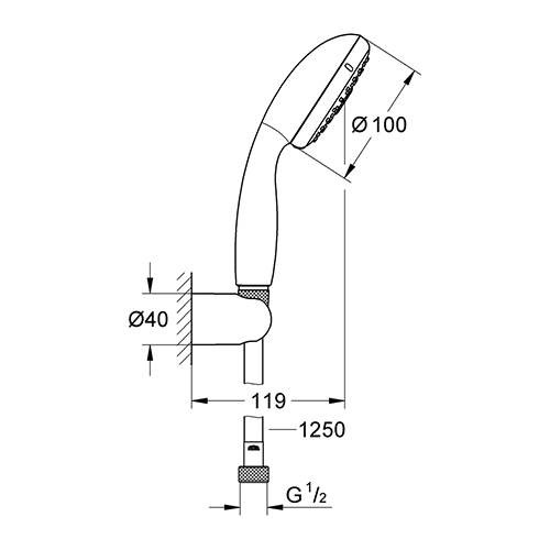 GROHE TEMPESTA 100 TUŠ SET 2 MLAZA  27799001 2