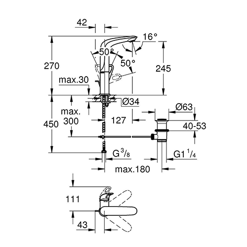 GROHE EUROSTYLE ZA LAVABO L  23569003 2