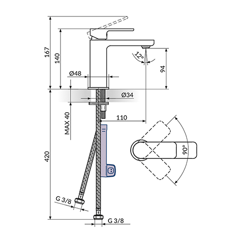 ROSAN S2  BATERIJA ZA LAVABO 230101 2