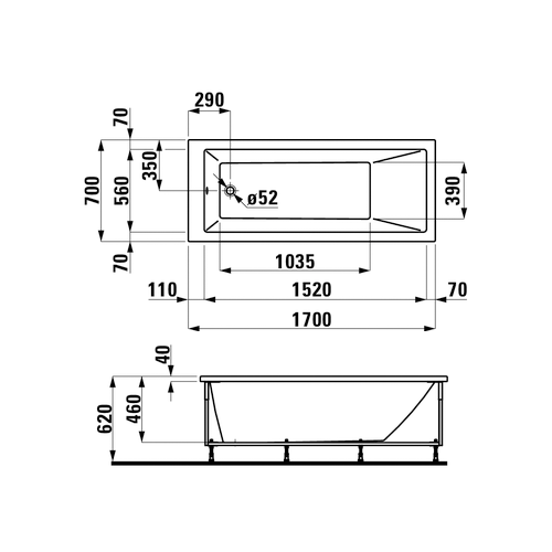 LAUFEN PRO KADA 170 x 70 KOMPLET  230951 2