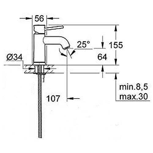 GROHE BAUCLASSIC ZA LAVABO  23162000 2