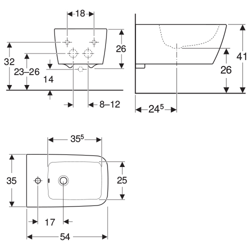 GEBERIT ICON SQUARE BIDE KONZOLNI  231910000 5