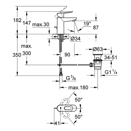 GROHE BAULOOP ZA LAVABO S  23335000 2