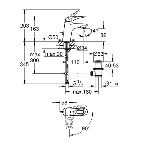 GROHE EUROSTYLE ZA LAVABO S  23374003 2