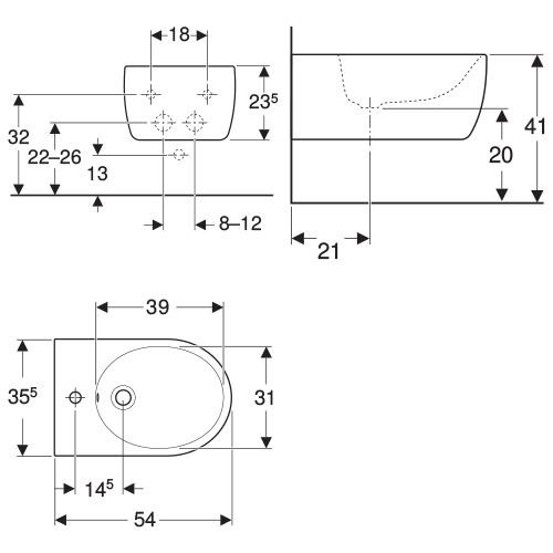 GEBERIT ICON BIDE KONZOLNI  234000000 3