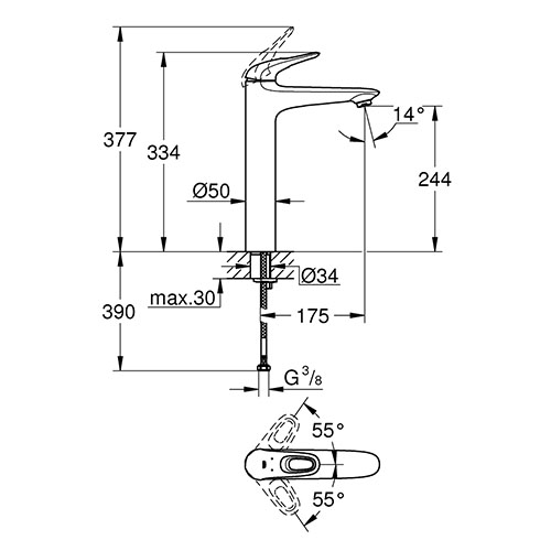 GROHE EUROSTYLE ZA LAVABO XL  23570003 2