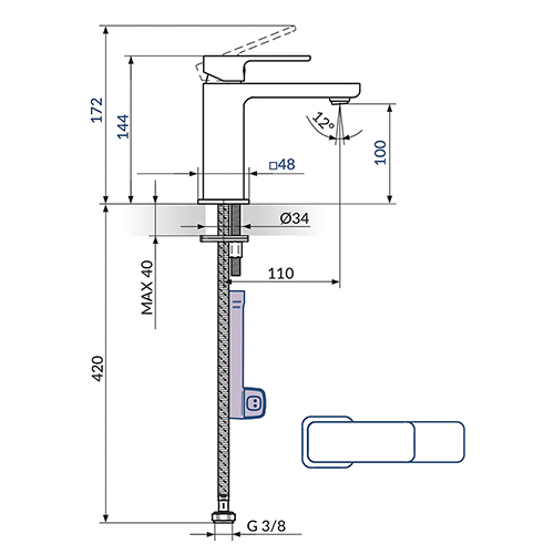 ROSAN S2  BATERIJA ZA LAVABO - HLADNA VODA 254201 2