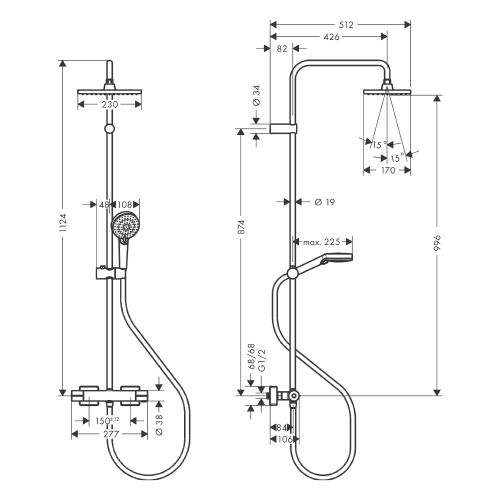 HANSGROHE VERNIS SHAPE USPONSKI TUŠ 230 ECO SMART TERMOSTATSKI CRNA  26097670 5