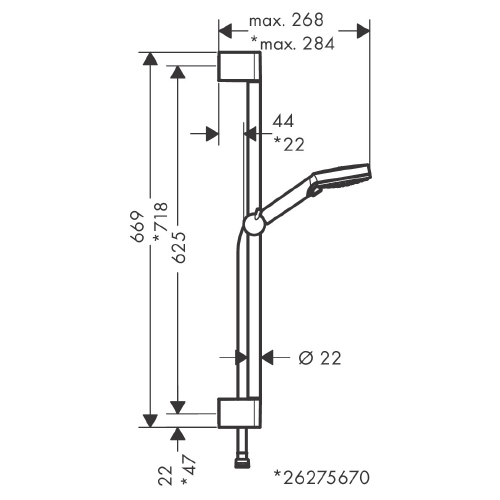 HANSGROHE VERNIS BLEND 100 TUŠ SET VARIO SA CROMETTA 65 cm  26275000 5