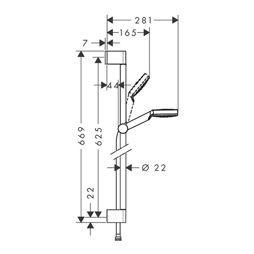 HANSGROHE CROMETTA 100 TUŠ SET 65 cm 1JET  26533400 2