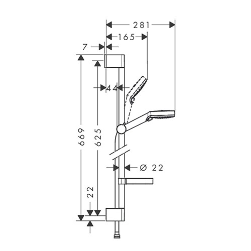 HANSGROHE CROMETTA 100 TUŠ SET VARIO 65 cm 1JET  26553400 2