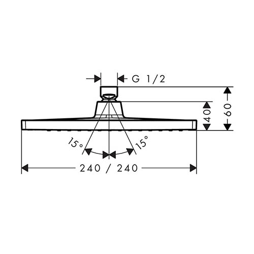 HANSGROHE CROMETTA E 240 TUŠ RUŽA 1JET  26726000 2