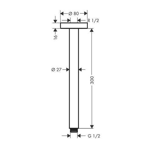 HANSGROHE IZLIV TUŠ RUŽE PLAFONSKI S 300 mm  27389000 2