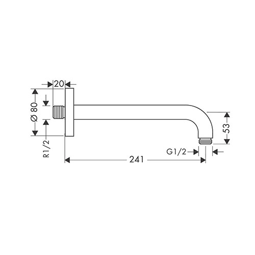 HANSGROHE IZLIV TUŠ RUŽE 241 mm  27409000 2