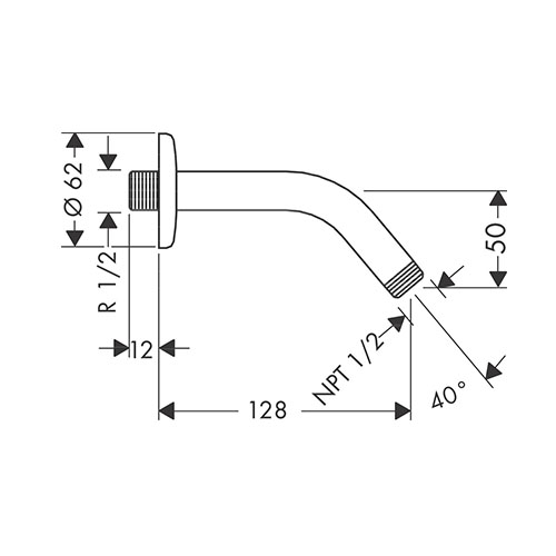 HANSGROHE IZLIV TUŠ RUŽE 128 mm  27411000 2