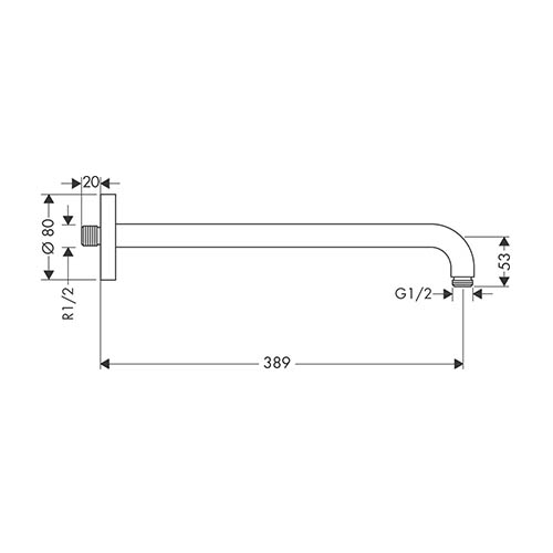 HANSGROHE IZLIV TUŠ RUŽE 389 mm  27413000 2